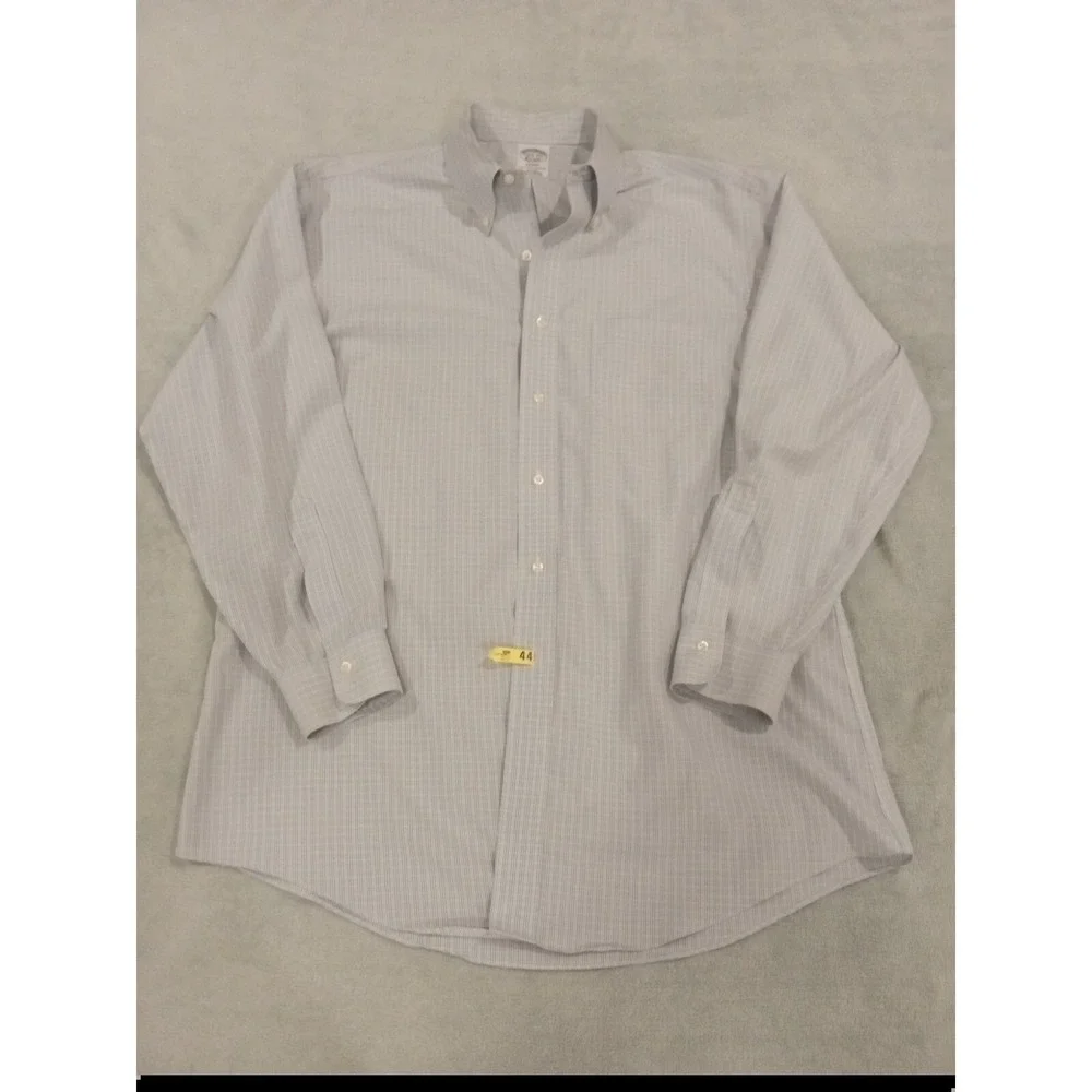 (2) Mens Brooks Brothers Original Polo 346Dress Button Shirt 15.5-2/3 Blue White